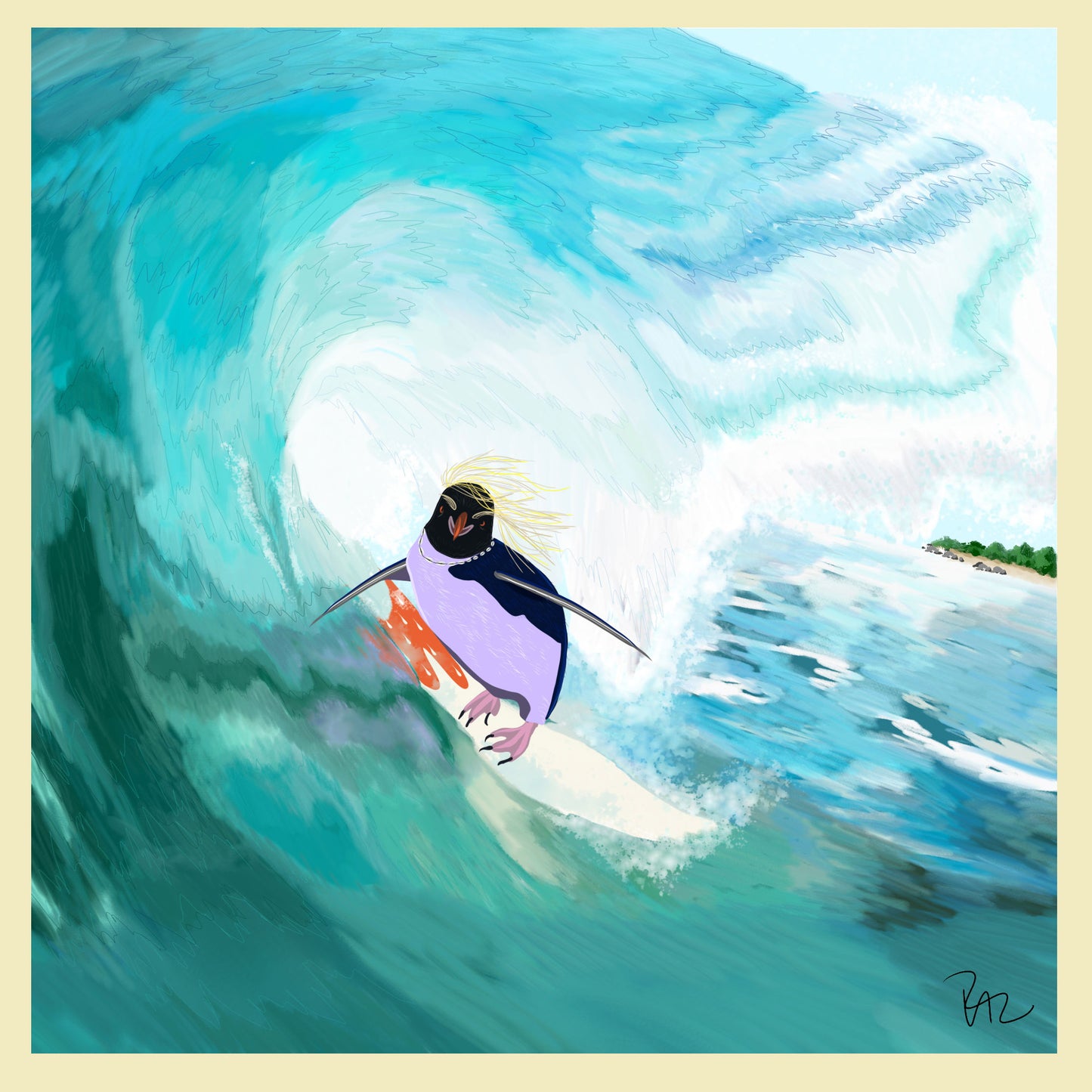 Rockhopper Breaking Waves Print