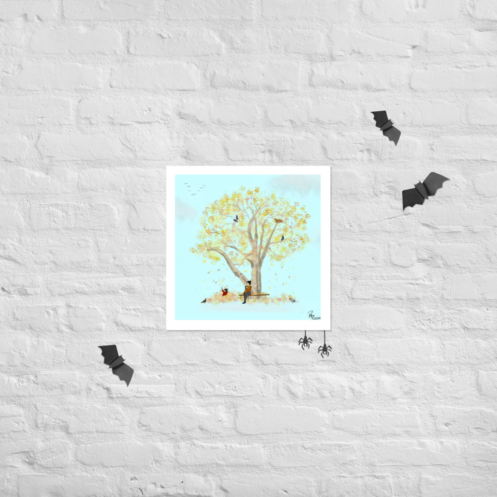 Park Tree in Autumn Print