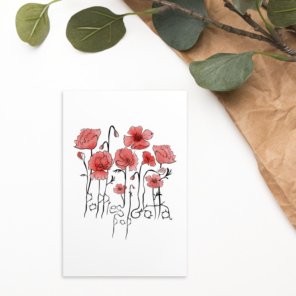 Poppies Gotta Pop - Postcard