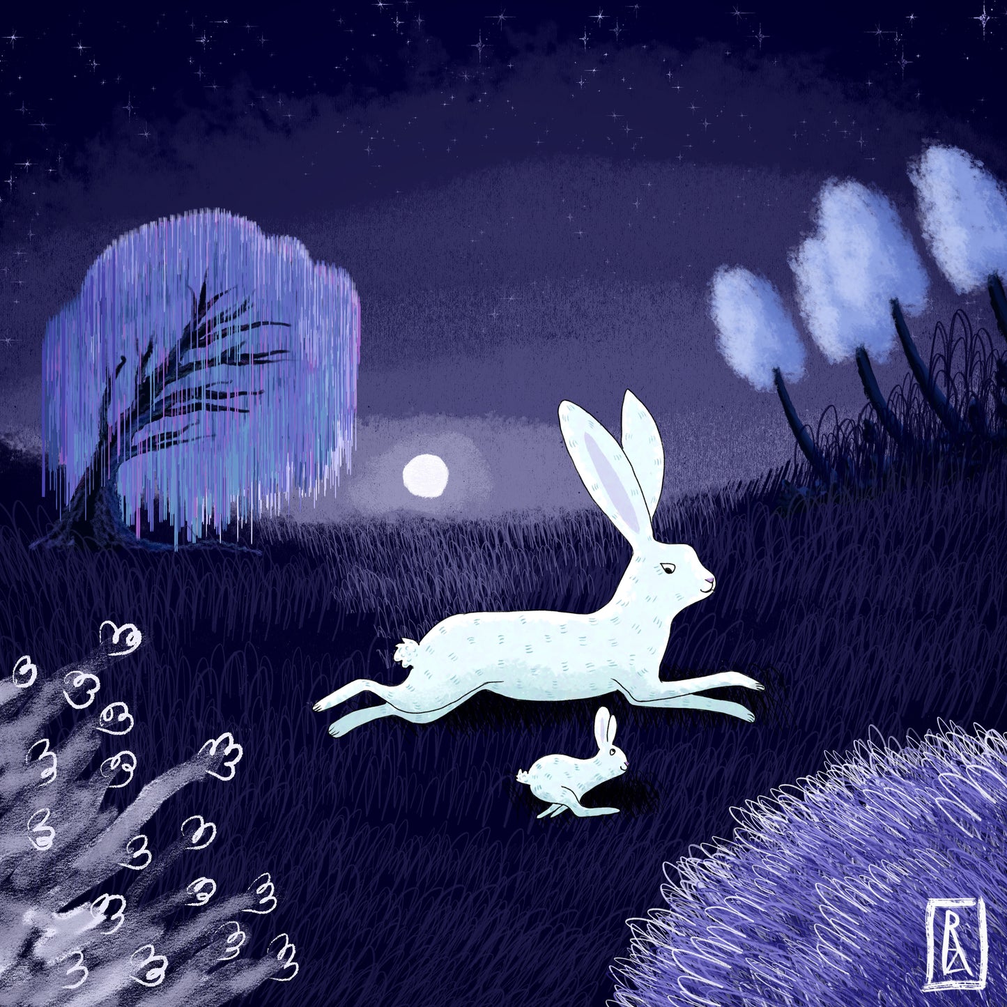 Big Bunny, Little Bunny Running Print